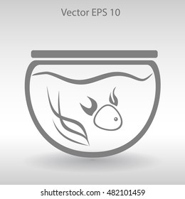 Aquarium and fish vector icon