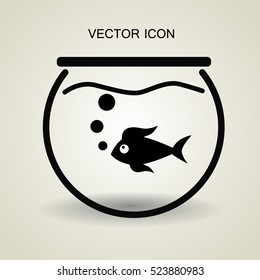 Icono de acuario y vectores de peces