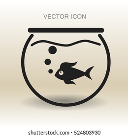Aquarium and fish vector icon