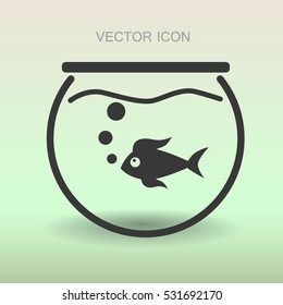 Aquarium and fish vector icon