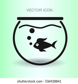 Aquarium and fish vector icon
