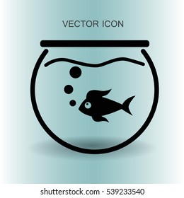 Aquarium and fish vector icon