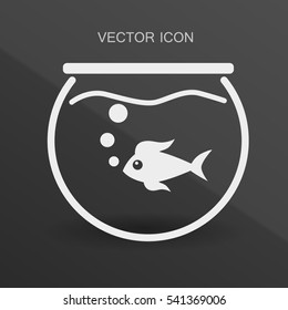 Icono de acuario y vectores de peces