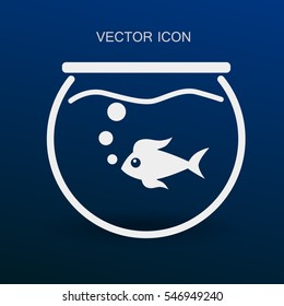 Aquarium and fish vector icon