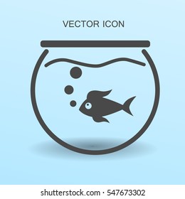 Aquarium and fish vector icon