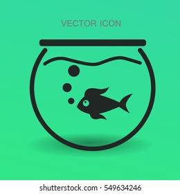 Aquarium and fish vector icon