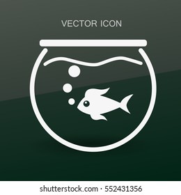 Icono de acuario y vectores de peces