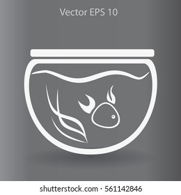 Aquarium and fish vector icon