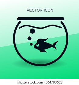 Aquarium and fish vector icon