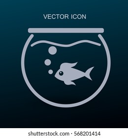 Aquarium and fish vector icon