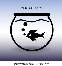Icono de acuario y vectores de peces