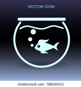 Icono de acuario y vectores de peces