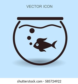 Icono de acuario y vectores de peces