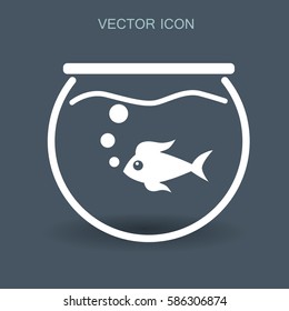 Aquarium and fish vector icon