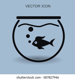 Aquarium and fish vector icon