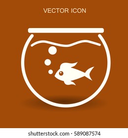 Aquarium and fish vector icon