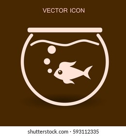 Aquarium and fish vector icon