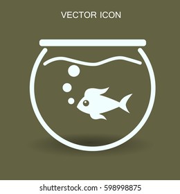 Icono de acuario y vectores de peces