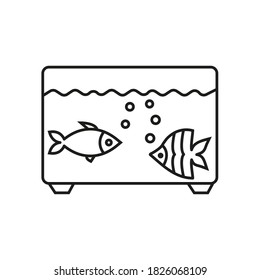 Aquarium and fish vector icon Element of travel icon for mobile concept and web apps. Premium icon on white background