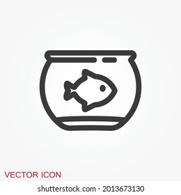 Aquarium fish vector icon. Flat aquarium fish icon for your design.