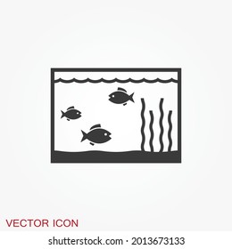 Aquarium fish vector icon. Flat aquarium fish icon for your design.