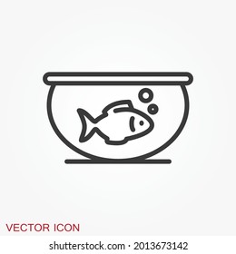 Aquarium fish vector icon. Flat aquarium fish icon for your design.