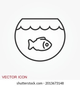 Aquarium fish vector icon. Flat aquarium fish icon for your design.