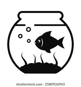 Aquarium fish vector icon isolated on white background