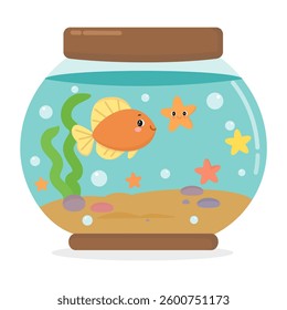 Aquarium of fish vector illustration isolated on white background