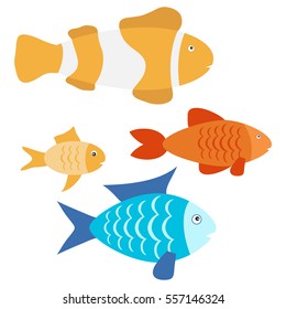 Aquarium fish, fish, water. Flat design, vector illustration, vector.