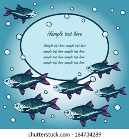 Aquarium fishes Ã¢Â?Â? vector illustration. Frame for your text.
