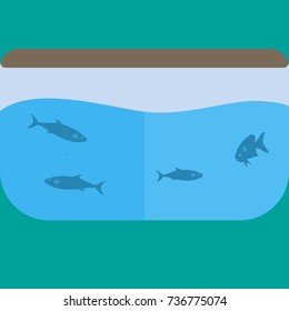 Aquarium flat bright in vector EPS 10