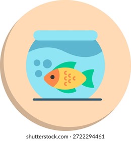 Aquarium flachen Kreis Stil Symbol