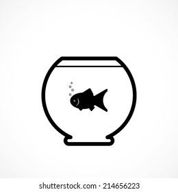 Aquarium, Flat Icon Isolated On White Background