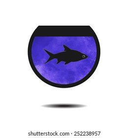 Aquarium, flat icon isolated on white background