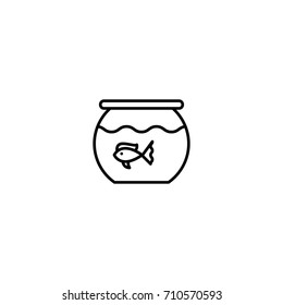 Aquarium flat icon. Single high quality symbol of line pet vector for web design or mobile app. Color sign of fish for design logo. Single pictogram on white background