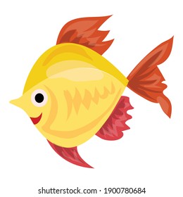 Aquarium gold fish icon. Cartoon of aquarium gold fish vector icon for web design isolated on white background