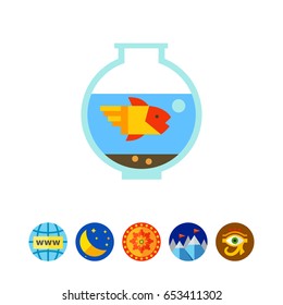 Aquarium with goldfish