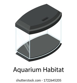 Aquarium habitat icon. Isometric of aquarium habitat vector icon for web design isolated on white background