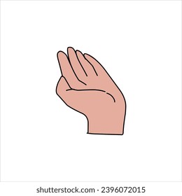 Aquarium Hand vector illustration. Female hands holding and pointing gesture, crossed fingers, fist, peace and thumbs up. Cartoon human palm and wrist vector set. hand sign language for the deaf