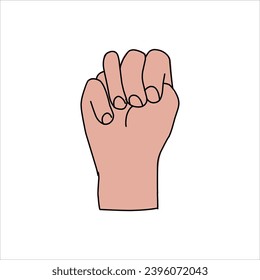 Aquarium Hand vector illustration. Female hands holding and pointing gesture, crossed fingers, fist, peace and thumbs up. Cartoon human palm and wrist vector set. hand sign language for the deaf