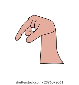 Aquarium Hand vector illustration. Female hands holding and pointing gesture, crossed fingers, fist, peace and thumbs up. Cartoon human palm and wrist vector set. hand sign language for the deaf