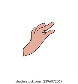 Aquarium Hand vector illustration. Female hands holding and pointing gesture, crossed fingers, fist, peace and thumbs up. Cartoon human palm and wrist vector set. hand sign language for the deaf