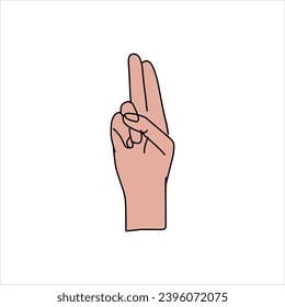 Aquarium Hand vector illustration. Female hands holding and pointing gesture, crossed fingers, fist, peace and thumbs up. Cartoon human palm and wrist vector set. hand sign language for the deaf
