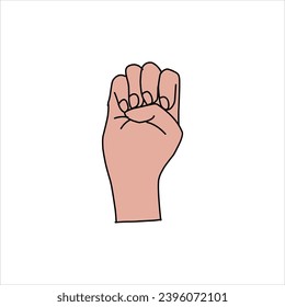 Aquarium Hand vector illustration. Female hands holding and pointing gesture, crossed fingers, fist, peace and thumbs up. Cartoon human palm and wrist vector set. hand sign language for the deaf