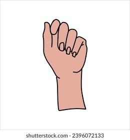 Aquarium Hand vector illustration. Female hands holding and pointing gesture, crossed fingers, fist, peace and thumbs up. Cartoon human palm and wrist vector set. hand sign language for the deaf