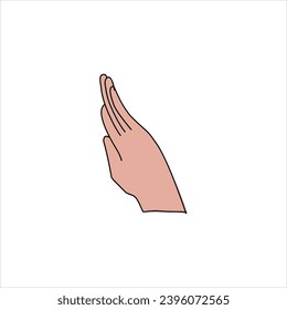 Aquarium Hand vector illustration. Female hands holding and pointing gesture, crossed fingers, fist, peace and thumbs up. Cartoon human palm and wrist vector set. hand sign language for the deaf
