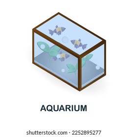 Aquarium icon. 3d illustration from home pets collection. Creative Aquarium 3d icon for web design, templates, infographics and more