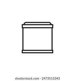 Aquarium icon. Empty glass aquarium of a square shape. Vector simple outline icon on blank white background.