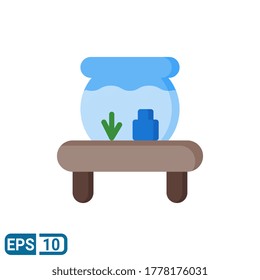 aquarium icon in flat style isolated on white background. Editable color. EPS 10